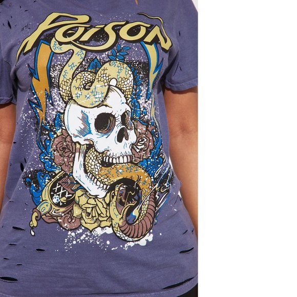 Poison Colored Tattoo Cuts Logo metal rock Official T-Shirt S Unisex NWT - Picture 2 of 2